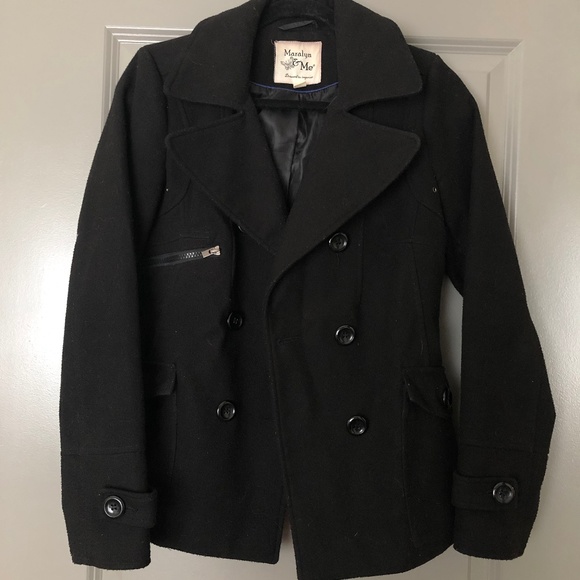 Classic Black Pea Coat / Size Small - Picture 1 of 3